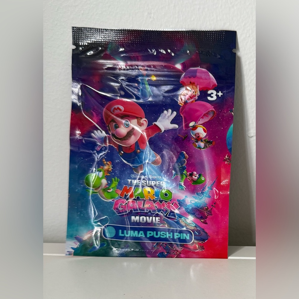 🚨ITEM SOLD🚨 Super Mario Galaxy Movie Luma Push Pin - Pink/Blue